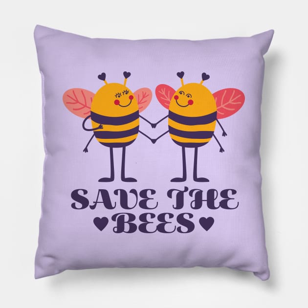 Save The Bees Pillow by Crisp Decisions