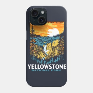 Yellowstone National Park - Lower Falls Vintage WPA Poster Style Phone Case