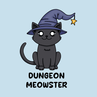 Dungeon Meowster | Tabletop Gamer Black Cat T-Shirt