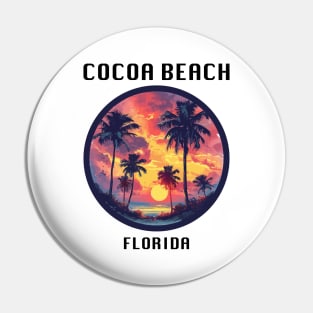 Cocoa Beach Florida (with Black Lettering) Pin