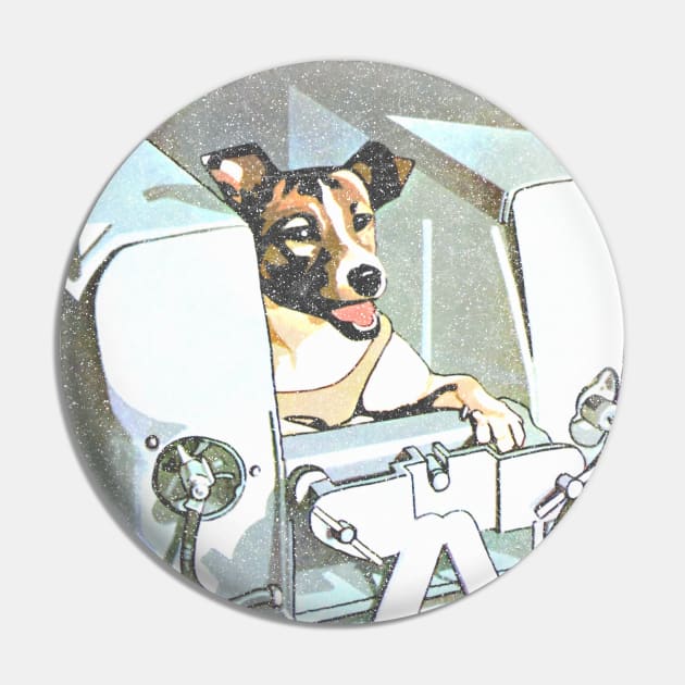 Laika Space Dog / Retro Soviet Style Design Pin by DankFutura