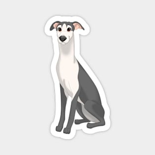 Black & White Whippet Dog Magnet