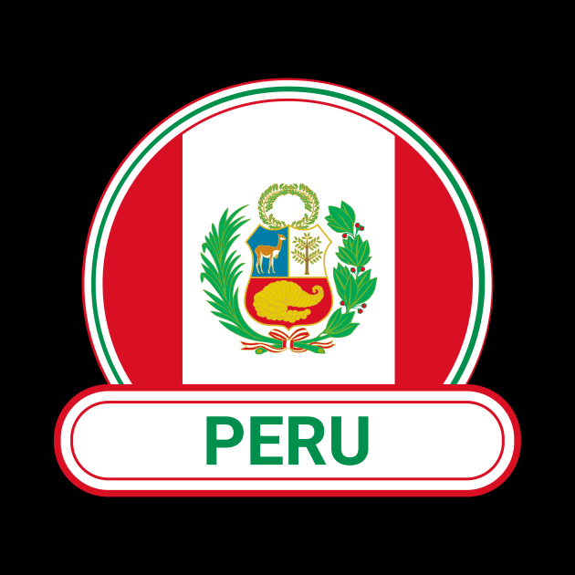 Peru Country Badge - Peru Flag by Yesteeyear