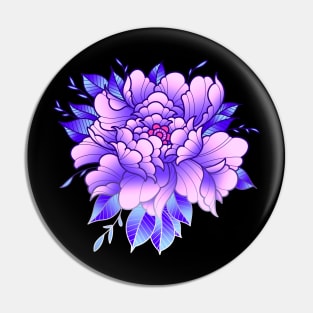 Purple Peony flower Pin