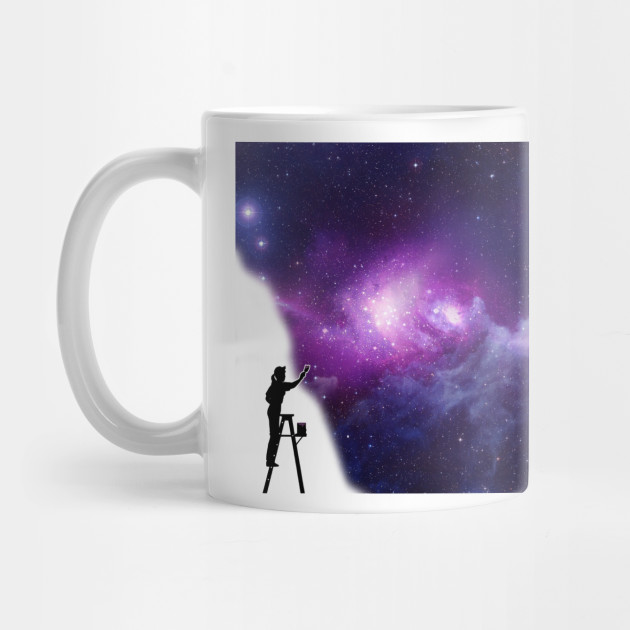 Cosmic Galaxy Girl Painting Space Mug Teepublic