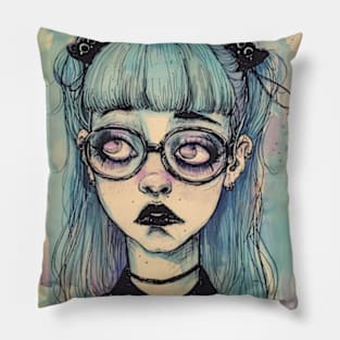 Pastel Goth Girl Pillow