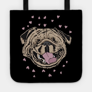 Happy Smiling Pug Tote