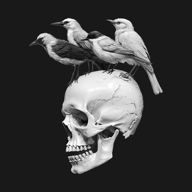 Skull and Birds by KIDEnia