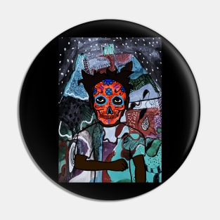 Digital Mystery: NFT Character - MaleMask Hashmask Edition on TeePublic Pin