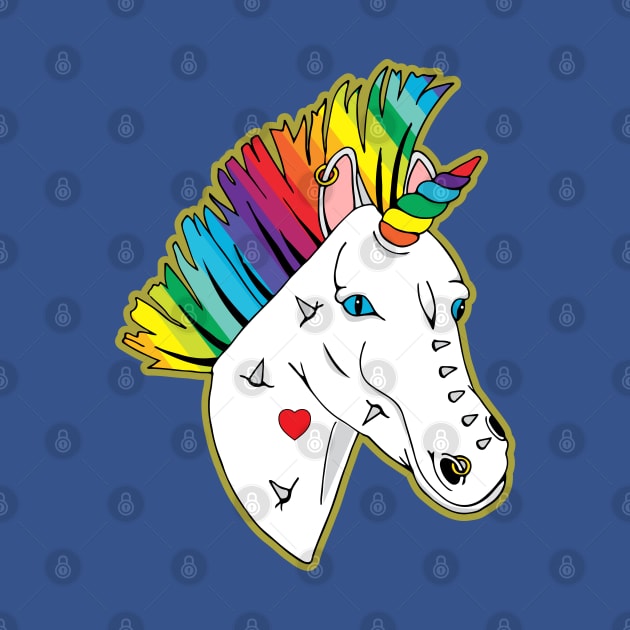 Pride Punk Rainbow Mohican Unicorn by HotHibiscus