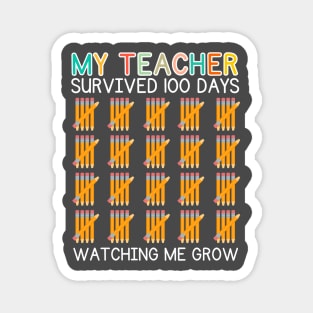 My Teacher Survived 100 Days Of Me Funny School Teacher Kids Magnet