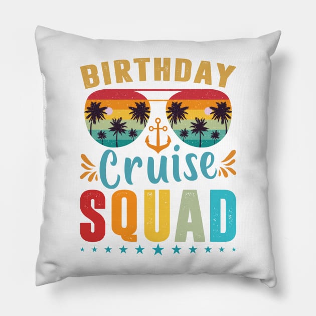 Birthday Cruise Squad Shirt Birthday Party Cruise Squad 2023 Pillow by Sowrav