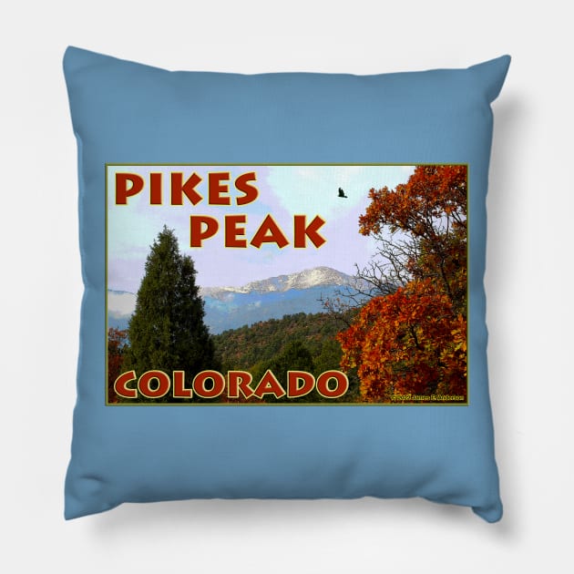 Pikes Peak Pillow by JEAndersonArt