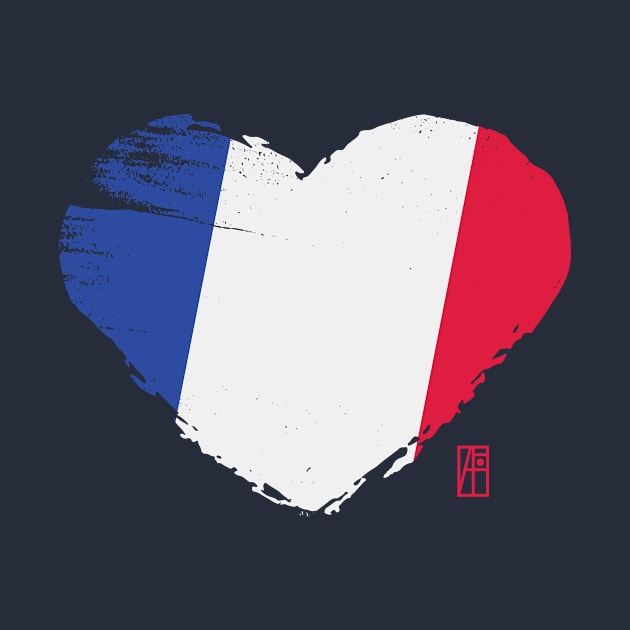 I love my country. I love France. I am a patriot. In my heart, there is always the flag of France. by ArtProjectShop