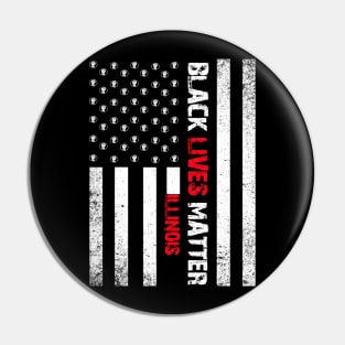 Illinois black lives matter Flag American Vintage Pin