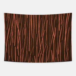 Pine Needles in the forest, chocolate brown and orange Tapestry