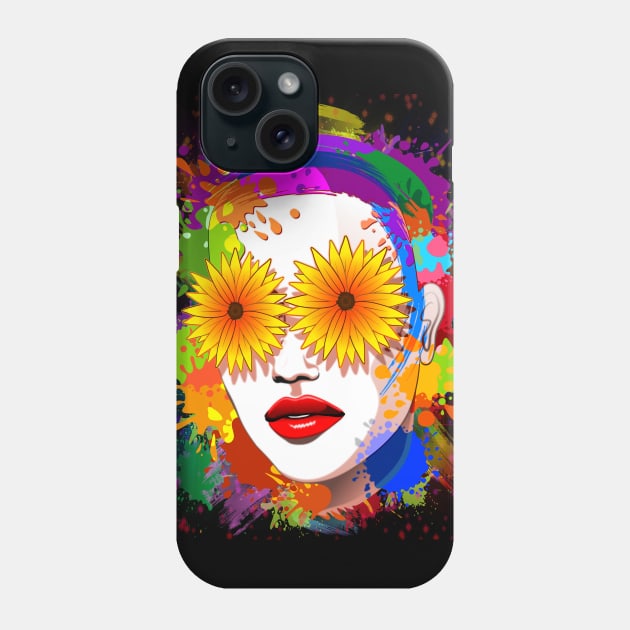 Girl Summer Flowers Eyes Phone Case by BluedarkArt