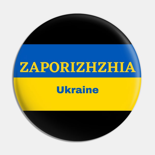 Zaporizhzhia City in Ukrainian Flag Pin by aybe7elf