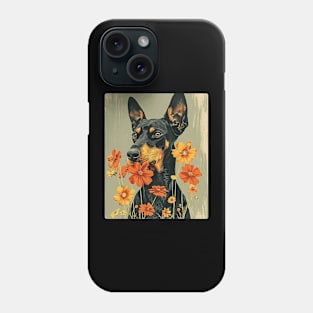 Doberman Dog Flowers Photo Art Design For Dog Onwer Phone Case