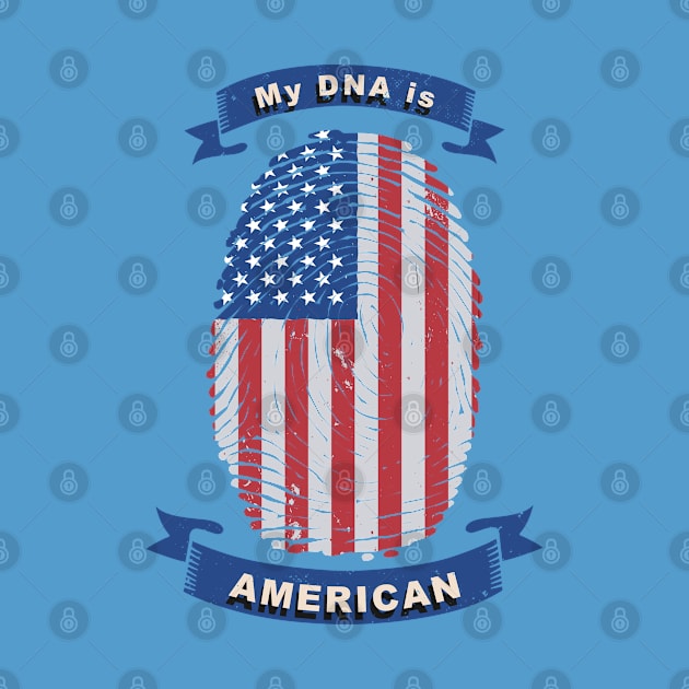 My DNA is American Flag Fingerprint by MadMando Marketplace