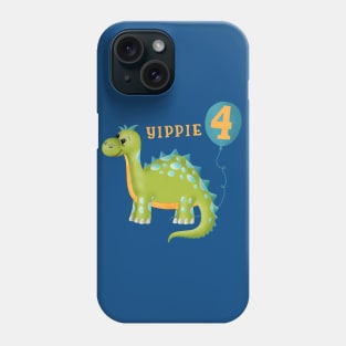 Dinosaur birthday for 4 year old kids Phone Case