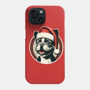 Cheerful Pug in Santa Hat: Christmas Pug Tee Phone Case