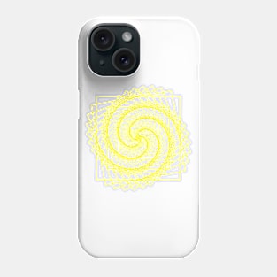Geometric yellow square spiral - relaxing pattern Phone Case
