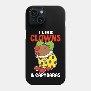 I Like Clowns and Capybaras Cartoon Phone Case