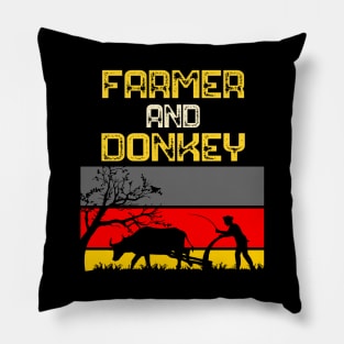 Donkey and Farmer Pillow