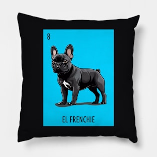 Mexican Loteria Card Black French Bulldog Pillow