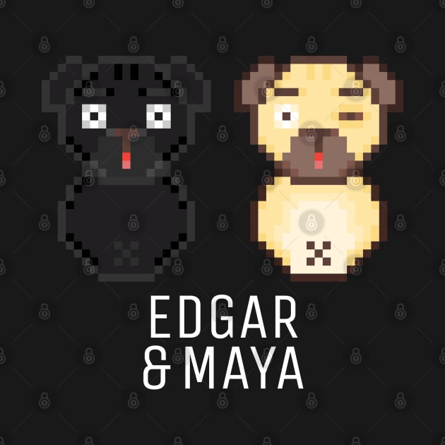 Pug Edgar & Maya White by felixbunny