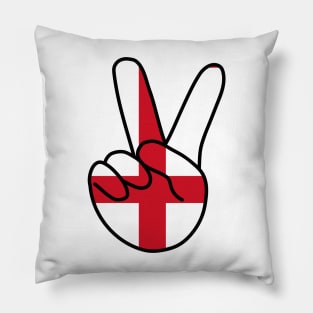 England Flag V Sign Pillow