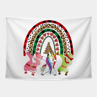 Dabbing Santa Elf Unicorn Christmas Rainbow Kids Boys Men Xmas Gift Tapestry