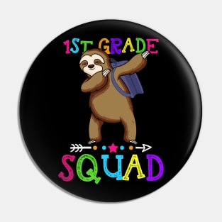 Sloth Team 1st Grade Squad Teacher Back To School Pin