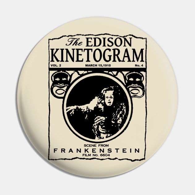 Frankenstein (1910) Film Poster Pin by J. Rufus T-Shirtery