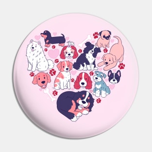 I love dogs! Cute heart shape dogs Pin