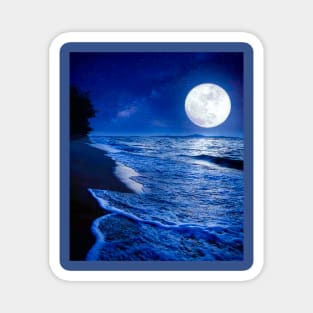 Moon At Night Winter Beach Sunset Ocean Beach Sunset Magnet