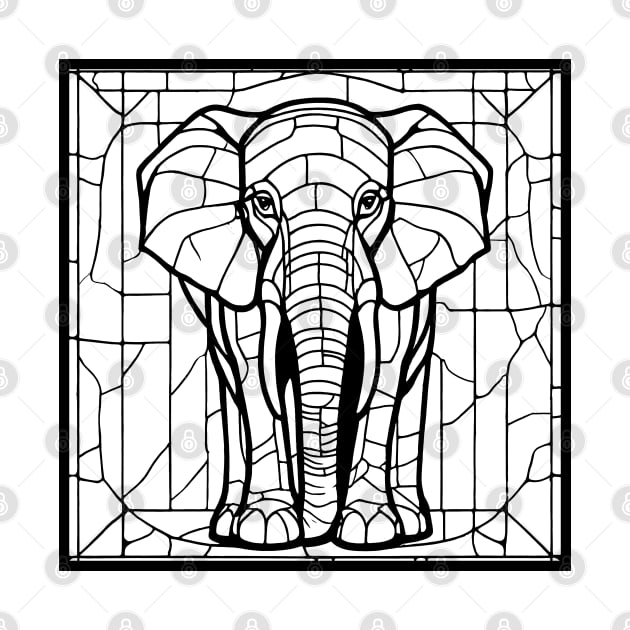 Stained Glass Elephant (Black) by The Tee Bizarre