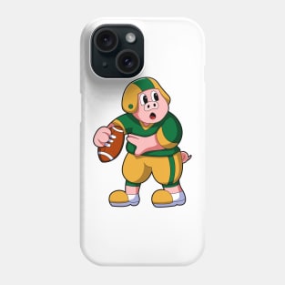 Pig at Sports with Football & Helmet Phone Case