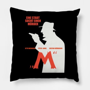 Noir Elegance: M - A City Searches for a Murderer - Peter Lorre Tribute Design Pillow