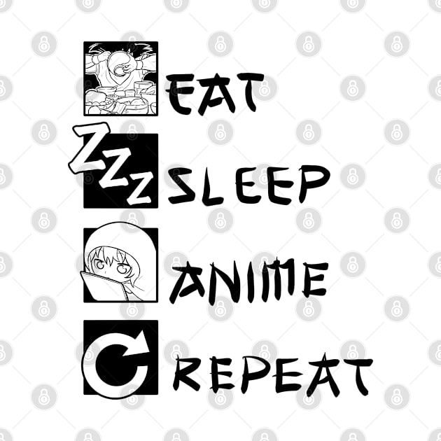 Eat Sleep Anime Repeat by Uzzi Watson