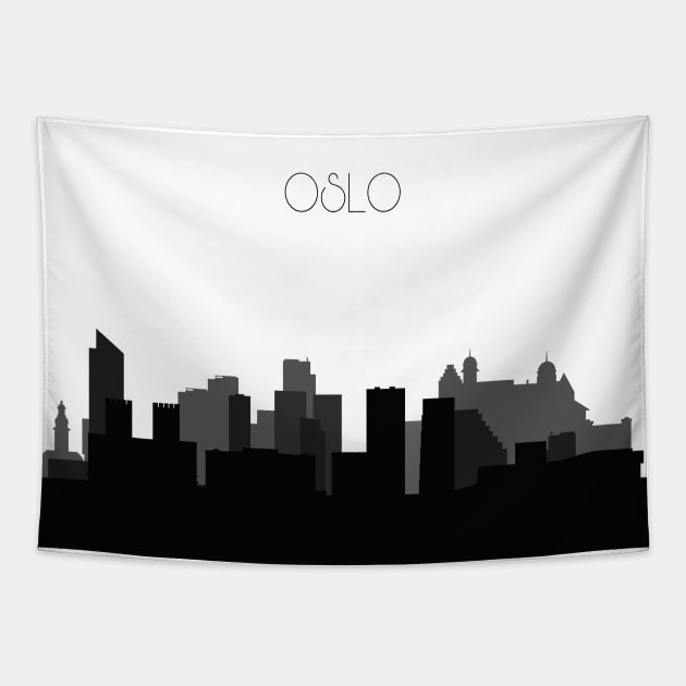 Oslo Skyline Tapestry by inspirowl