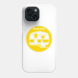 ALL YOU NEED HEART DOG CARAVAN YELLOW2 Phone Case