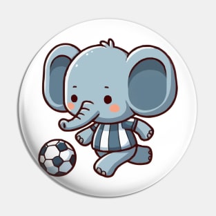 Funny elephant Play Soccer Pin