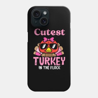 Thanksgiving Cutest Turkey Flock Girls Kids Toddlers Youth Phone Case