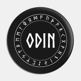 Odin Norse God with Runes Pin