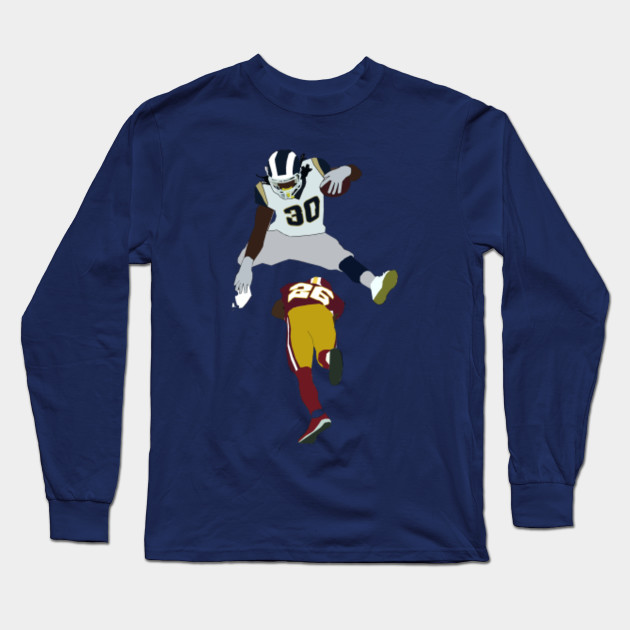 Todd Gurley Hurdle La Rams Nfl Maglietta A Manica Lunga Teepublic It