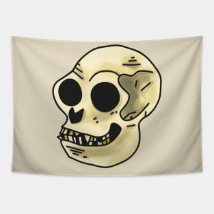 The Skull of a Spider Monkey Comic Cartoon Art Tapestry