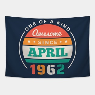 Retro Awesome Since April 1962 Birthday Vintage Bday 1962 Tapestry