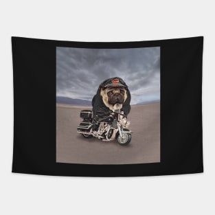 Motorcycle Pug Dog Apron Tee Shirt Tapestry